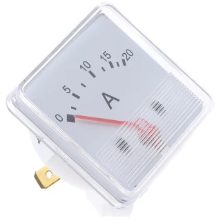 HOBUT Analogue Panel Ammeter 20 A DC, 48 mm Cutout Width, ±8% Moving Iron F3PAM