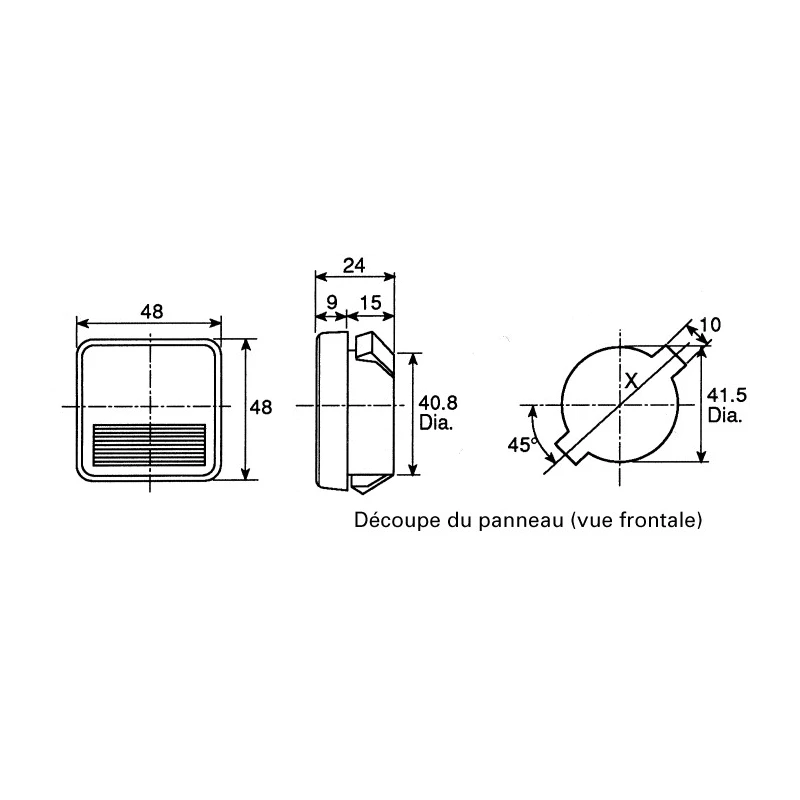 HOBUT Analogue Panel Ammeter 20 A DC, 48 mm Cutout Width, ±8% Moving Iron F3PAM