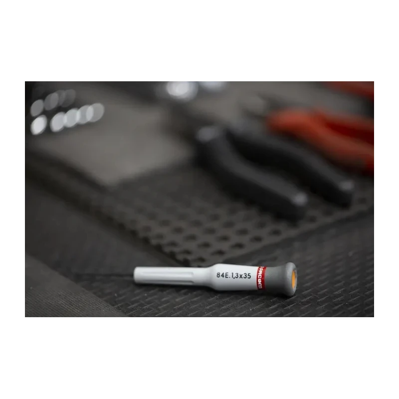 Facom Precision Screwdriver, Bi-Material Handle, Ceramic Blade, 1.3 mm Tip, 35 mm Blade Length, 117 mm Overall 84E.1.3X35