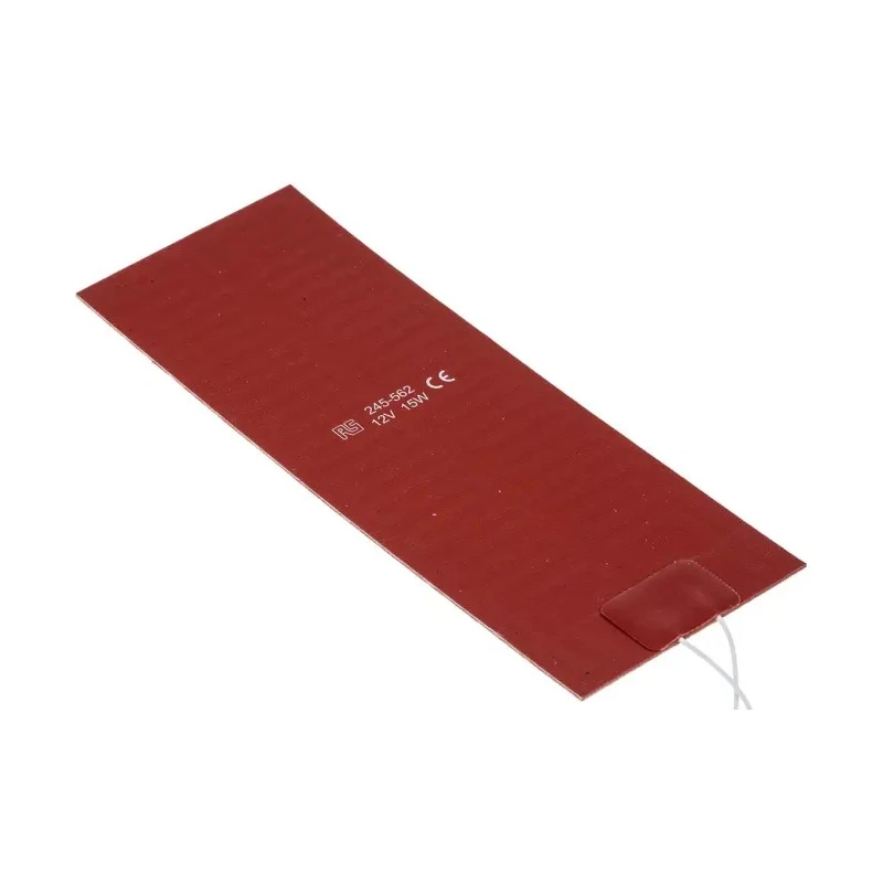 RS PRO Silicone Heater Mat 12V DC 15W Rectangle 75mm x 200mm 245-562