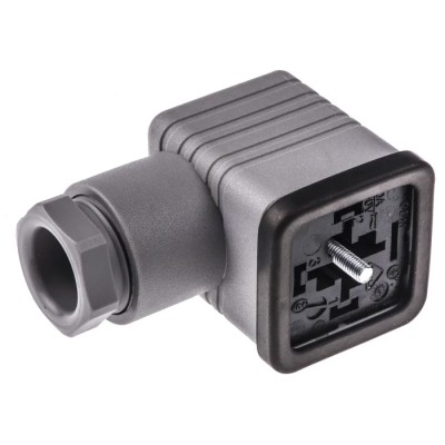Hirschmann 3P+E DIN 43650 A Solenoid Valve Connector 16A 250V AC/DC 931952106 GDM 3011 grey