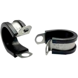 RS PRO Stainless Steel P-Clip 16 mm Closed Inside Diameter, Zinc Coating, Black Finish 226-9022