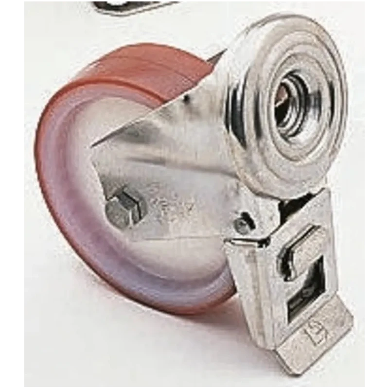 LAG Swivel Castor Stainless Steel Frame, Polyurethane Wheel 80 mm Diameter, 100 kg Capacity 21227 FR HB