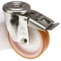 LAG Swivel Castor Stainless Steel Frame Polyurethane Wheel 150 kg Capacity 100 mm Wheel Diameter 21230 FR HB