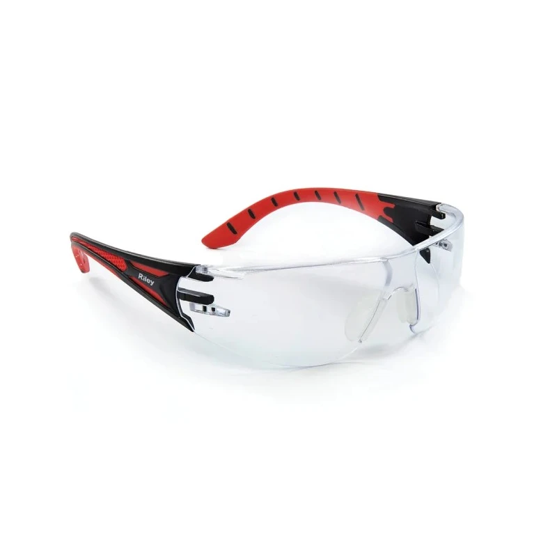 Riley STREAM RED Safety Glasses Moisture Resistant Anti-Scratch UV400 Anti-Fog Red Polycarbonate Lens RLY00205