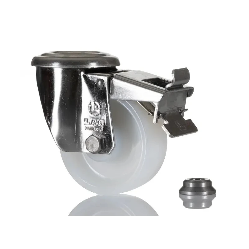 LAG Swivel Castor 150 kg Load Capacity 80 mm Polyamide Wheel Stainless Steel Frame 17227 FR HB