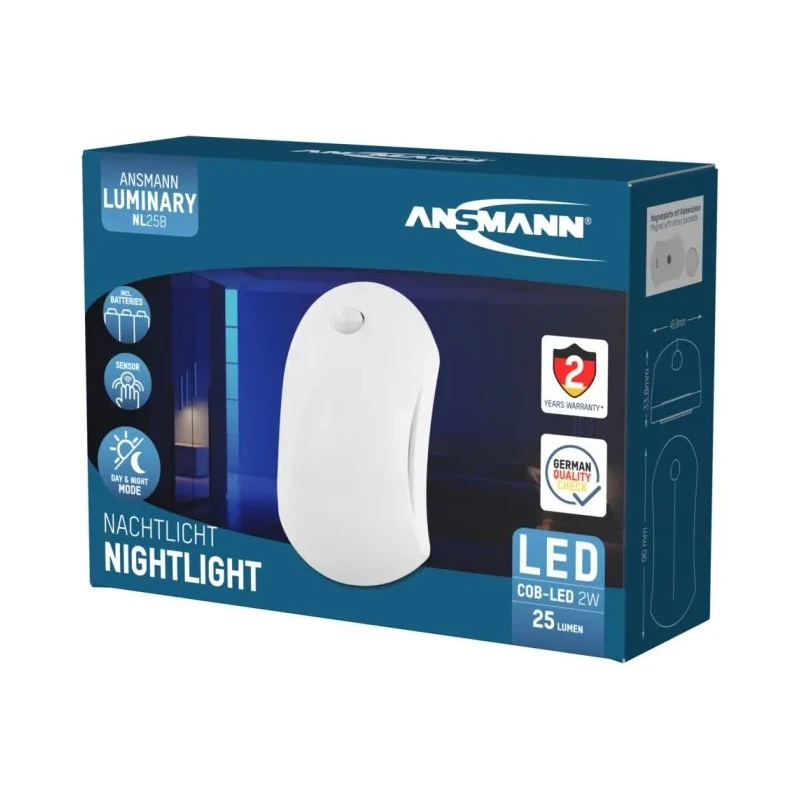 Ansmann Magnetic Base 2 W Night Light LED Controller, Dimmable, 4.5V 1600-0405