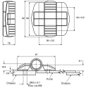 Southco Black Acetal Copolymer Detent Hinge with Fixed Pin, Screw Fixing, 52 mm x 57 mm x 10.4 mm C6-5