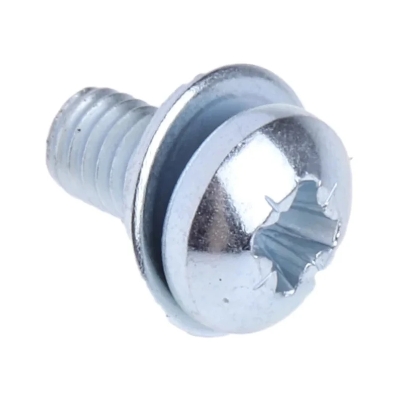 RS PRO Pan Head Pozidriv SEMS Screw with Plain Washer Steel Bright Zinc Finish M3 x 6 mm 278-821