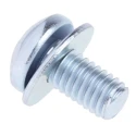 RS PRO Pan Head Pozidriv SEMS Screw with Plain Washer Steel Bright Zinc Finish M3 x 6 mm 278-821