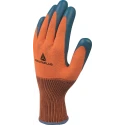 Delta Plus Orange Polyester Latex Gloves Size 8 with PURE Latex Coating VE733