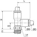 Legris LF3000 Series Male Pneumatic Fitting Nickel Plated Brass 1/4 in R LF3000
