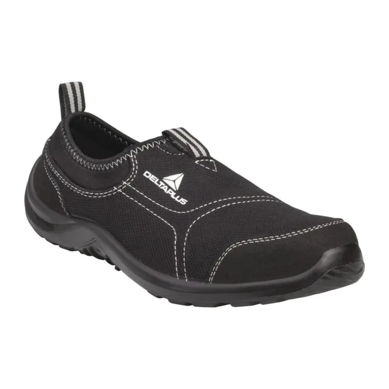 Delta Plus Unisex Black Polyester Cotton Fabric Safety Shoes Stainless Steel Toe Cap Size UK 10 EU 44 MIAMISPNO44