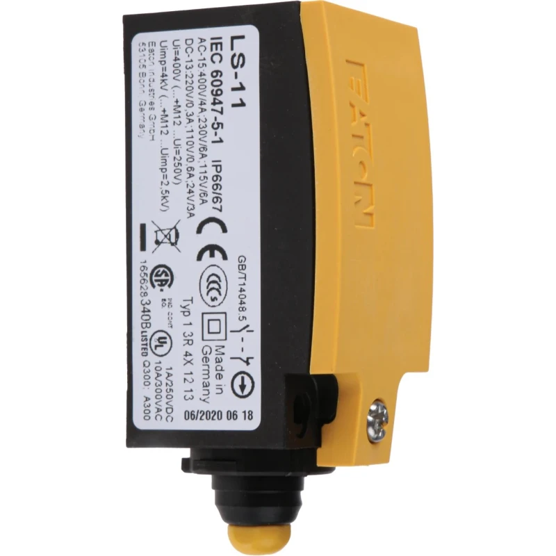 Eaton LS-Titan Series Plunger Limit Switch, 1 NO/1 NC, Plastic Housing, IP67/IP66, 415V AC, 6A Current, Model 266109 LS-11