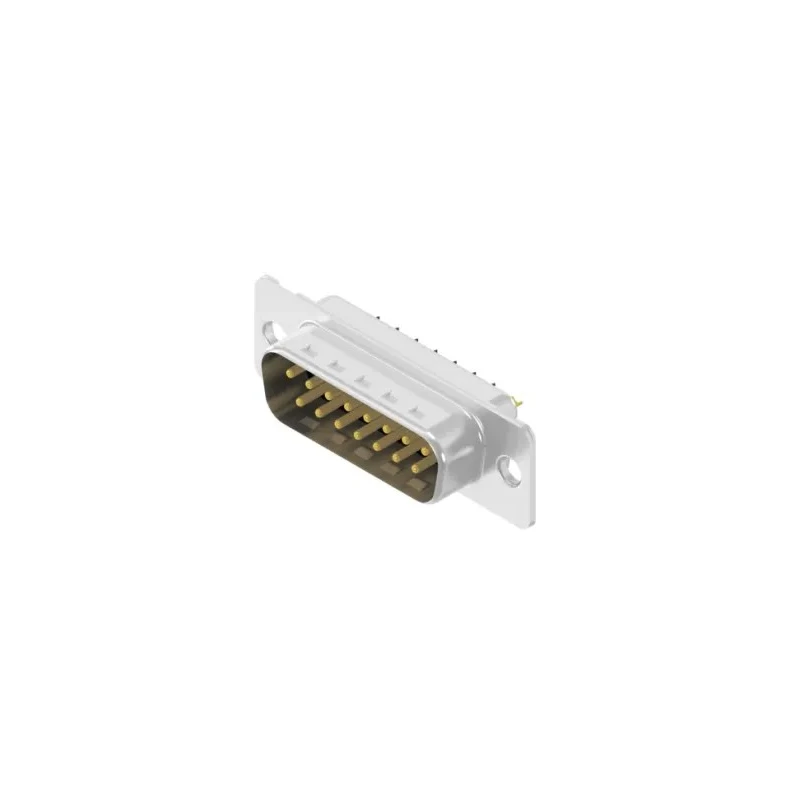 CONEC 15 Way Straight Through Hole D-Sub Connector, Male, 7.5A, 125V, Steel Housing, Solder Cup Termination 163A11079X
