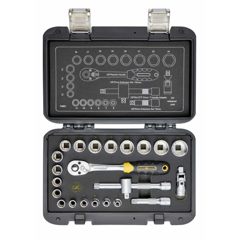 CK 23-Piece 3/8 in Standard Socket Set with 6 to 24 mm Sockets T4661