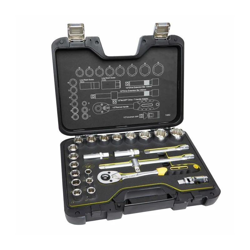 CK 24-Piece 1/2 in Standard Socket Set, Drive 1/2 in, Socket Sizes 10 to 32 mm T4662