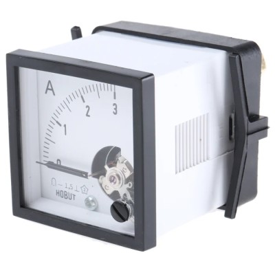 HOBUT Analogue Panel Ammeter DC, 48 mm x 48 mm Cutout, Class 1.5 Accuracy, Moving Coil, Model D48MC