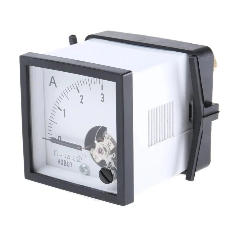 HOBUT Analogue Panel Ammeter DC, 48 mm x 48 mm Cutout, Class 1.5 Accuracy, Moving Coil, Model D48MC