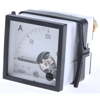HOBUT Analogue Panel Ammeter 100 A DC, 48 mm x 48 mm, Class 1.5 Moving Coil D48MC