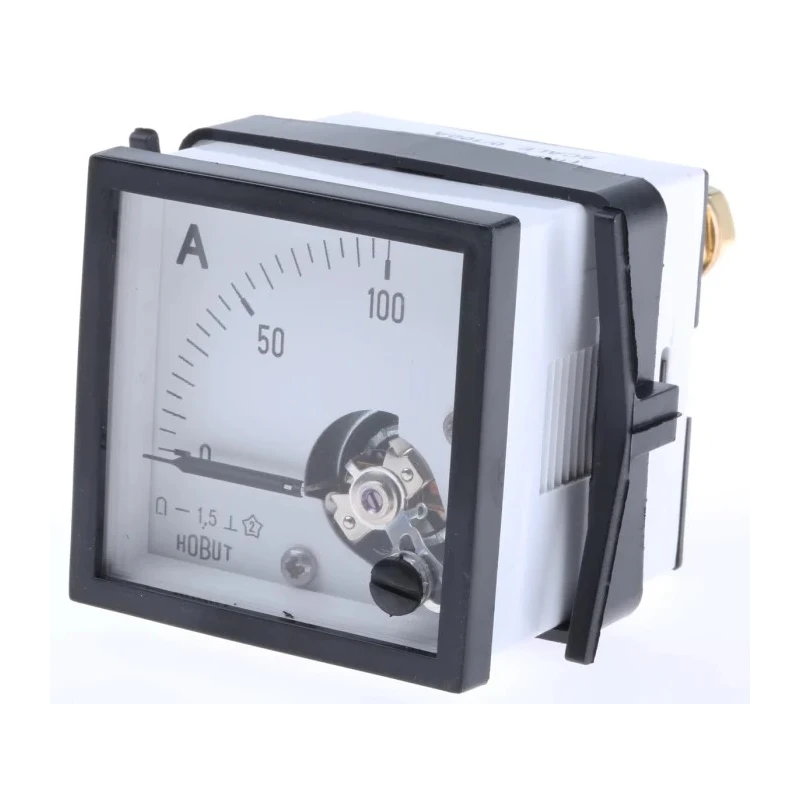 HOBUT Analogue Panel Ammeter 100 A DC, 48 mm x 48 mm, Class 1.5 Moving Coil D48MC