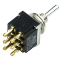 TE Connectivity Toggle Switch Panel Mount On-Off-(On) DPDT Solder Terminal 250 V ac FTT0904