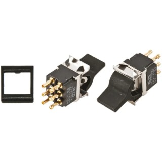 TE Connectivity DPDT Latching On-None-On Rocker Switch Panel Black Aluminium Housing FLN19BLACK04