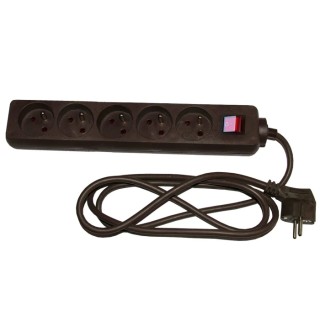 RS PRO 4 m 5 Socket Type E Extension Lead Power Strip 250V 16A Type E Sockets 296-264