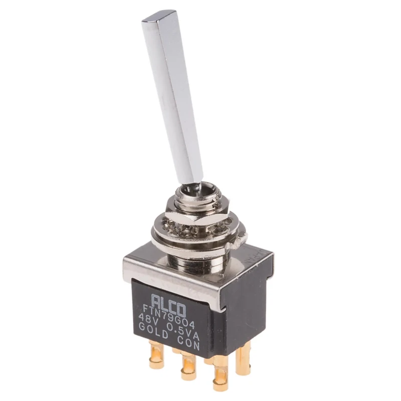 TE Connectivity Toggle Switch Panel Mount On-On DPDT Solder Terminal 12 V dc 115 V ac FTN79G04