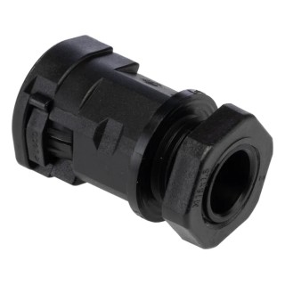 PMA Conduit Fitting Type Gerade/Type Straight 12 mm Nominal Size, Thread Size M16, Polyamide 6 Material, Black ALND-M162