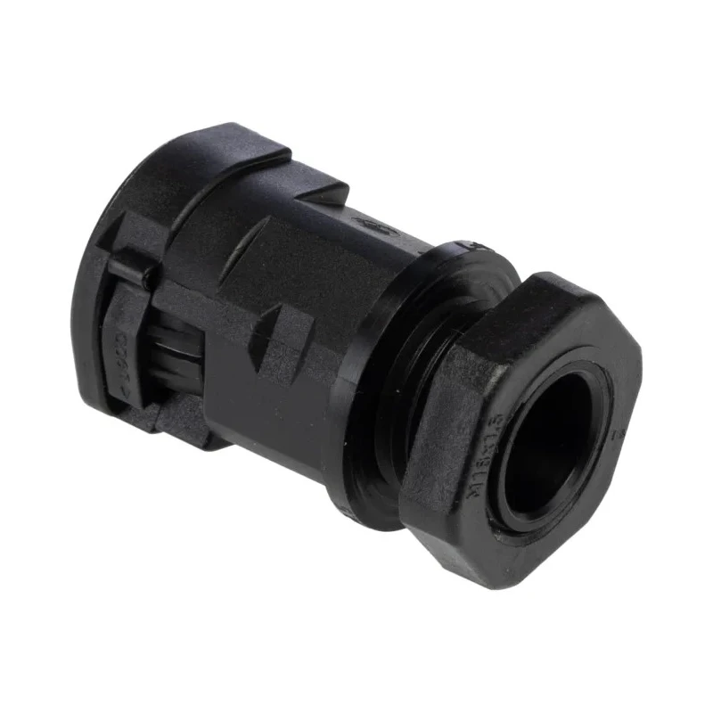 PMA Conduit Fitting Type Gerade/Type Straight 12 mm Nominal Size, Thread Size M16, Polyamide 6 Material, Black ALND-M162