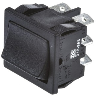 Arcolectric (Bulgin) Ltd Aluminium Housing DPDT On-On On-On Rocker Switch Panel 19.4 x 22 mm Cutout H8660VBAAB