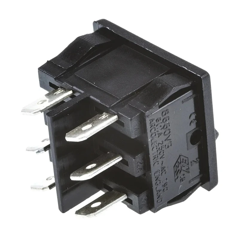 Arcolectric (Bulgin) Ltd Aluminium Housing DPDT On-On On-On Rocker Switch Panel 19.4 x 22 mm Cutout H8660VBAAB
