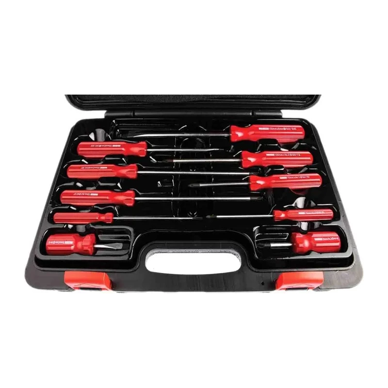 RS PRO Pozidriv and Slotted Standard Screwdriver Set, 10-Piece, Ergonomic Handles, Chrome Vanadium Steel, Model 228-4137