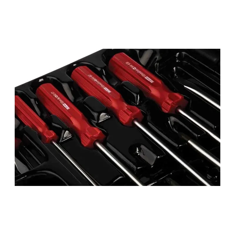 RS PRO Pozidriv and Slotted Standard Screwdriver Set, 10-Piece, Ergonomic Handles, Chrome Vanadium Steel, Model 228-4137