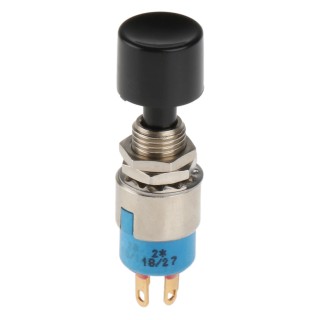 APEM 9000 Series Miniature Push Button Switch, Momentary, Panel Mount, 6.35 mm Cutout, SPDT, 30V DC 250V AC 9635CD+U482