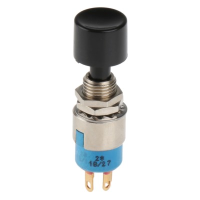 APEM 9000 Series Miniature Push Button Switch, Momentary, Panel Mount, 6.35 mm Cutout, SPDT, 30V DC 250V AC 9635CD+U482