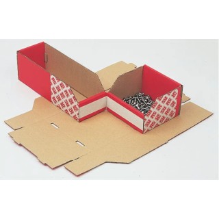 RS PRO Cardboard Storage Bin 200 mm x 150 mm x 100 mm Red 228-1122