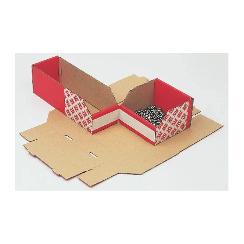 RS PRO Cardboard Storage Bin 200 mm x 150 mm x 100 mm Red 228-1122