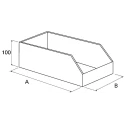 RS PRO Cardboard Storage Bin 200 mm x 150 mm x 100 mm Red 228-1122