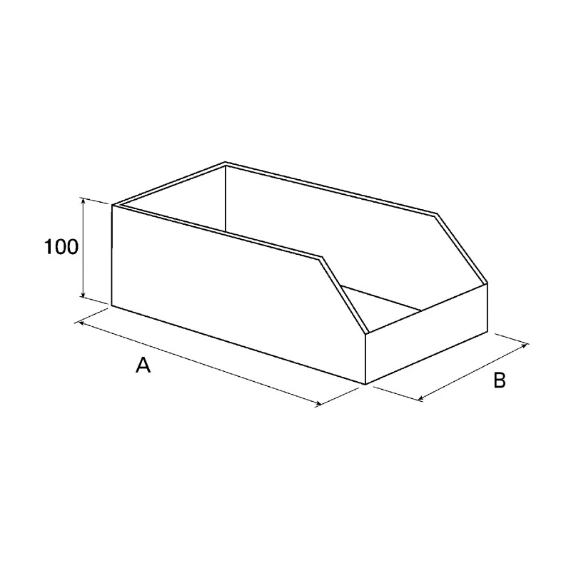 RS PRO Cardboard Storage Bin 200 mm x 150 mm x 100 mm Red 228-1122