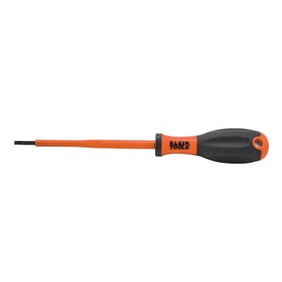 Klein Tools Insulated Screwdriver 3 mm Slotted Tip 100 mm Blade Length Ergonomic Grip 180 mm Overall Length 32229INS