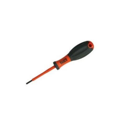 Klein Tools Insulated Screwdriver 3 mm Tip VDE 1000V Approved with Molded Grip 175mm Overall 32298INS
