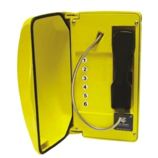 Gai-Tronics Titan Corded Black Yellow Wall Mount Analogue Telephone 2000E2B11115D1M