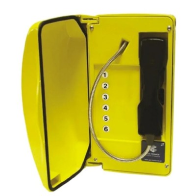 Gai-Tronics Titan Corded Black Yellow Wall Mount Analogue Telephone 2000E2B11115D1M