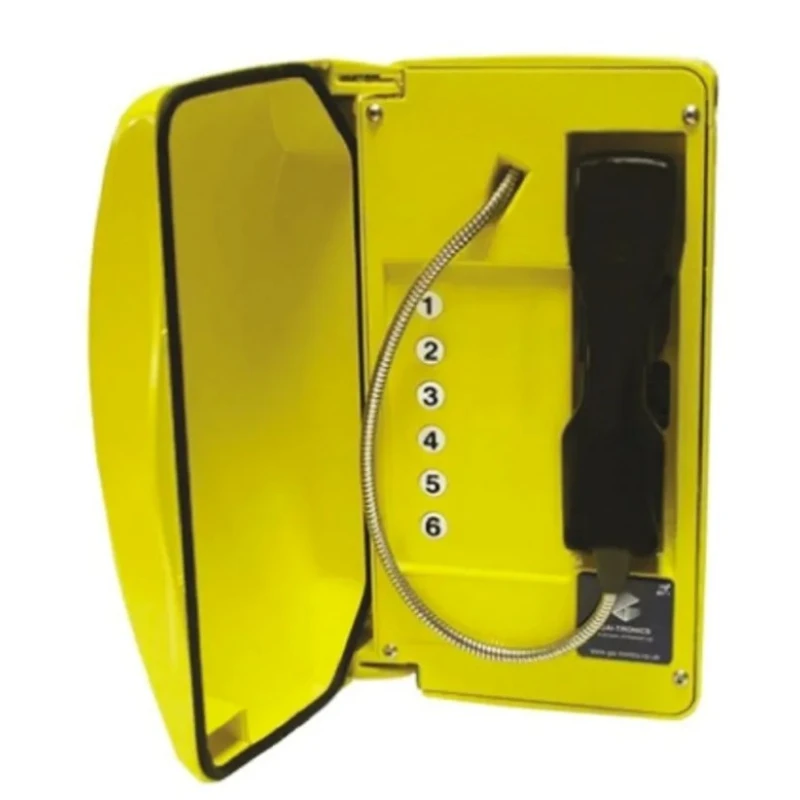 Gai-Tronics Titan Corded Black Yellow Wall Mount Analogue Telephone 2000E2B11115D1M