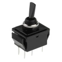 Arcolectric (Bulgin) Ltd Toggle Switch, Panel Mount, On-Off-On DPDT, Tab Terminal, 250 V ac C1770HOAAF