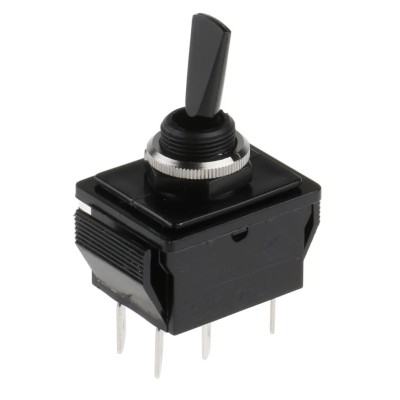 Arcolectric (Bulgin) Ltd Toggle Switch, Panel Mount, On-Off-On DPDT, Tab Terminal, 250 V ac C1770HOAAF