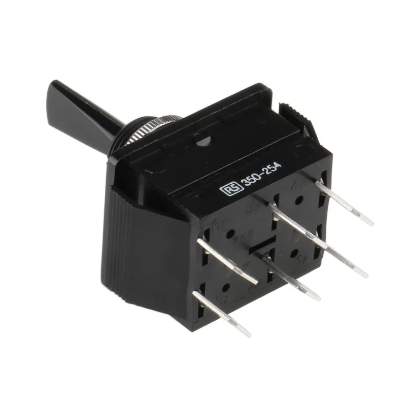 Arcolectric (Bulgin) Ltd Toggle Switch, Panel Mount, On-Off-On DPDT, Tab Terminal, 250 V ac C1770HOAAF