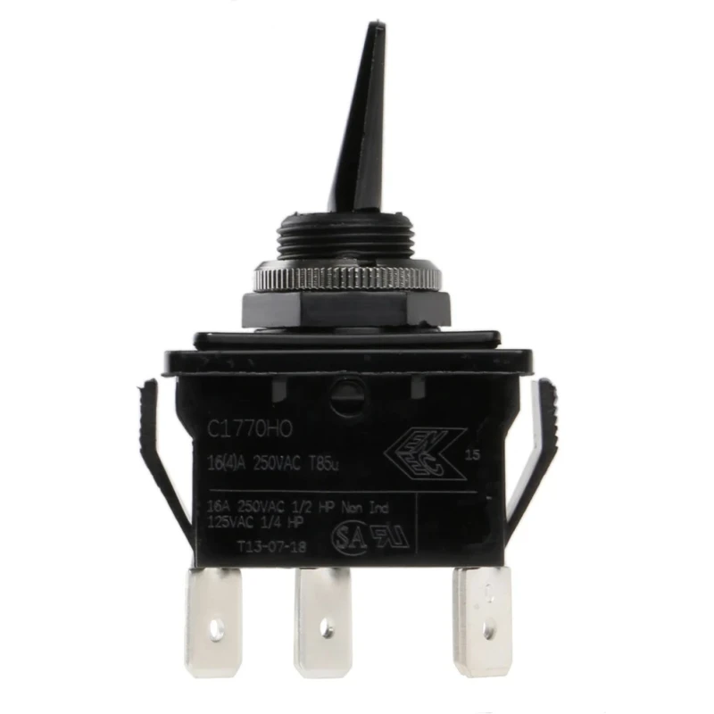 Arcolectric (Bulgin) Ltd Toggle Switch, Panel Mount, On-Off-On DPDT, Tab Terminal, 250 V ac C1770HOAAF